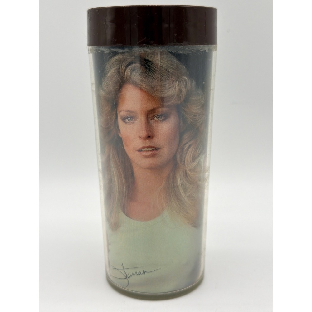1977 CHARLIE'S ANGELS‎ Thermo-Serv Tumbler Drink Glass Cup FARRAH FAWCETT Read